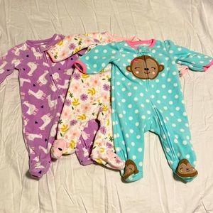 Bundle Carters fleece footies 0-3 months